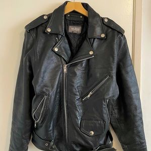 Men’s Medium Wilson’s Leather Black Biker Jacket